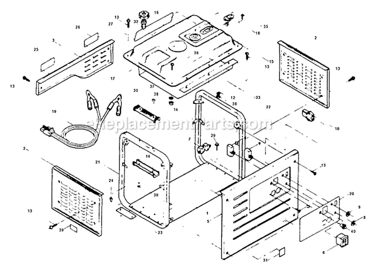 Page A Diagram and Parts List for 8968-1 A2400 Briggs and Stratton Generator